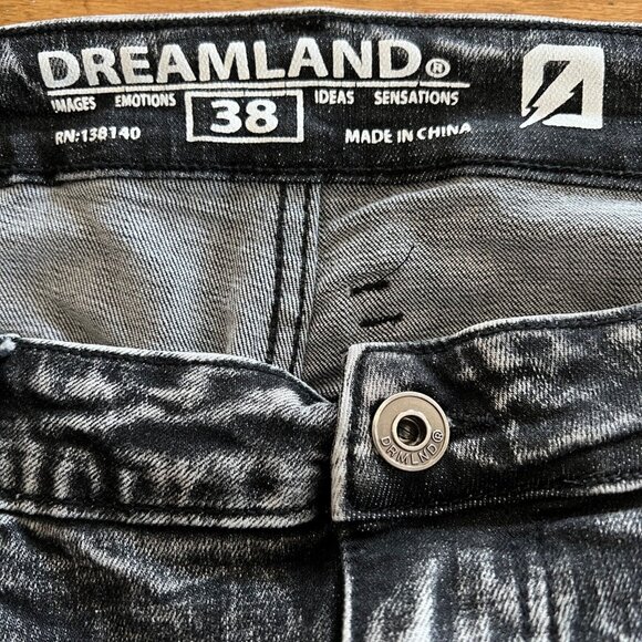 Dreamland Men's Denim Jeans Size 38 Maneuver Pierced Rinse Black 1st Gen - Picture 10 of 11